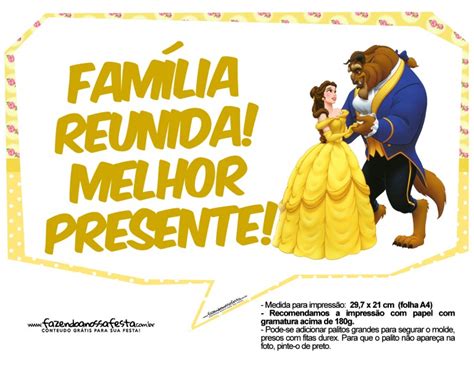 Plaquinha Bela E A Fera 6 Fazendo A Nossa Festa