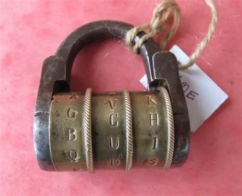 Rare Ancien Cadenas Code Rouleaux N Vintage French Combination