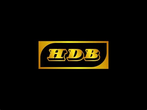 Premium Vector | A black and gold logo for hdb.