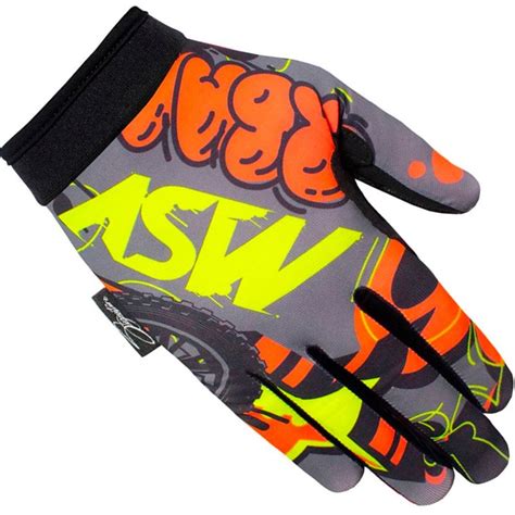 Luva Asw Signatures Urban Cinza Amarelo Laranja Grid Motors