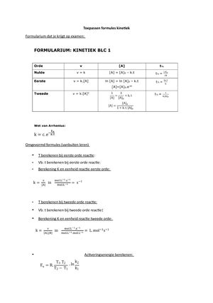 Algemene Chemie Blc Kinetiek En Thermodynamica Blc