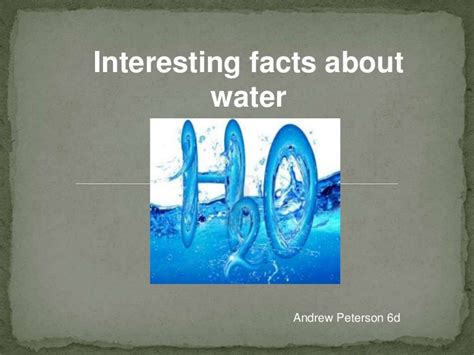 Interesting Facts About Water