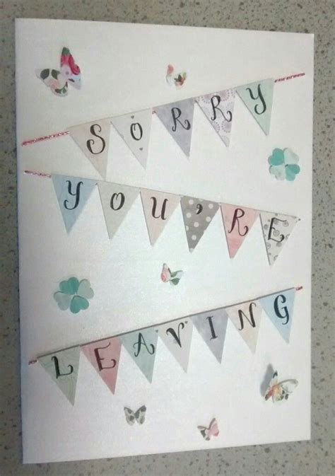 Sorry You Re Leaving Card With Butterflies And Four Leafed Intended For