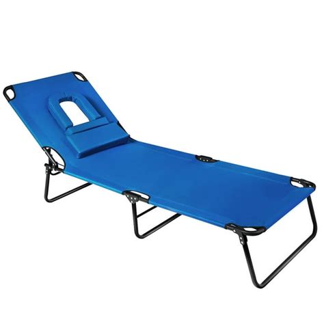 Costway Patio Foldable Chaise Lounge Chair Bed Outdoor Beach Camping