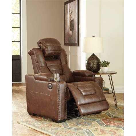 Signature Design By Ashley Owner S Box Faux Leather Power Recliner With