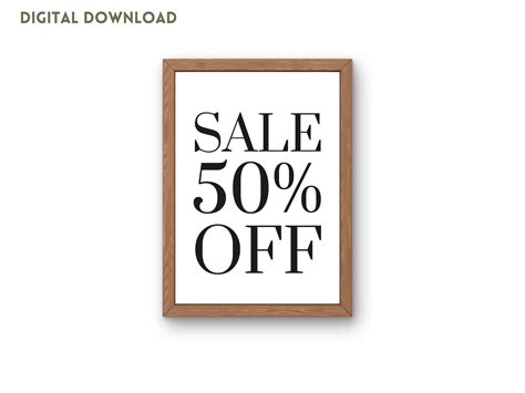 50 Off Sign Printable Boutique Sale Sign Retail Store Signage Half