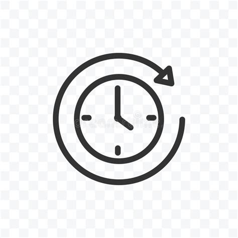 Outline Clock Or Timer Icon Vector Illustration Isolated On Transparent