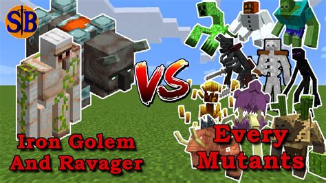 Iron Golem And Ravager Duo Vs Every Mutants Minecraft Mob Battle