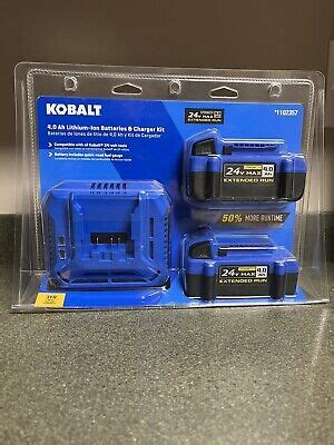 Kobalt 24V MAX Extended Run 4 0Ah Li Ion 2 Batteries Charger 1102357