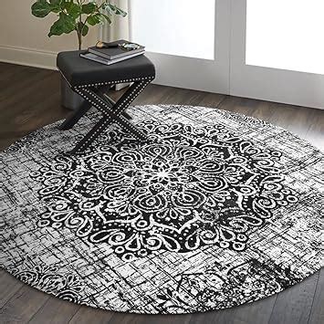 Amazon Lahome Vintage Medallion Round Rugs 4Ft Washable Non Slip