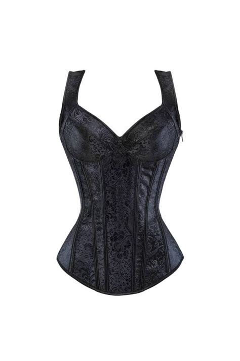 Corset G Tico Jacquard Con Tirantes Cintura Sexy Brocado Cremallera Y