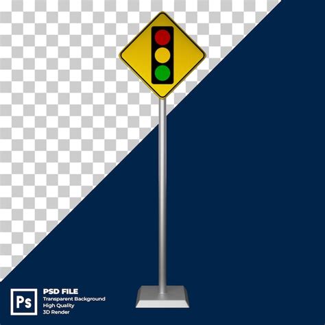 Premium PSD PSD 3D Illustration Of Traffic Light Sign