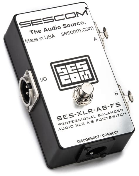 Sescom SES XLR AB FS Balanced Audio Passive XLR A B Footswitch With