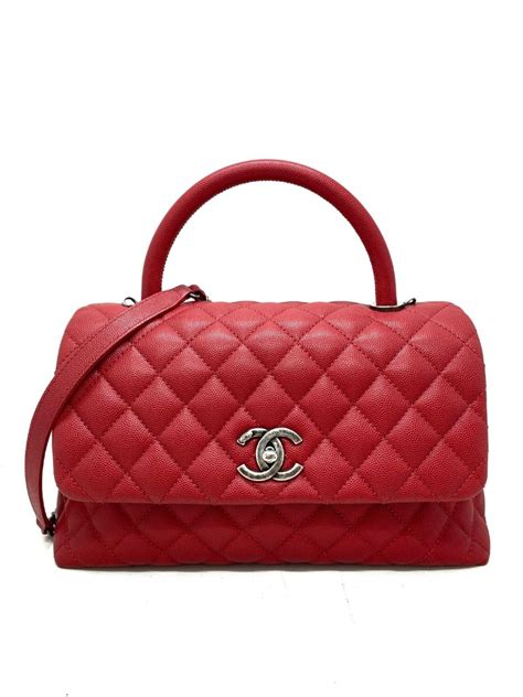 Fast Sale Reprice VVGC Chanel Coco Handle Medium Red Caviar Rhw 23