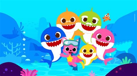 Descargar Fondode Pantalla De Baby Shark Pinkfong Con La Familia De ...