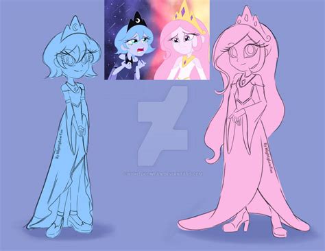 Sketch Luna and Celestia by nightglowfan on DeviantArt