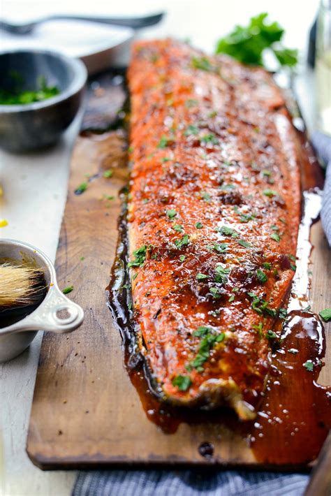 Grilled Whiskey Glazed Cedar Plank Salmon Simply Scratch