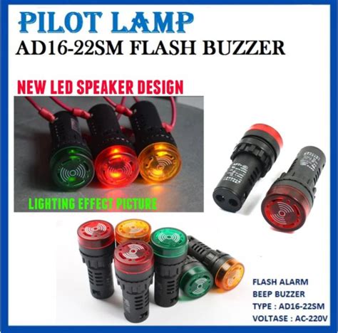 Pilot Lamp Buzzer Led Mm Ac V Dengan Suara Alarm Ad Sm Lazada