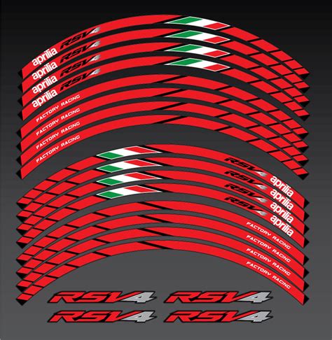 Aprilia Rsv Rsv Factory Motorcycle Wheel Stickers Set Decals Etsy