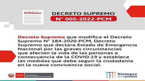 Decreto Supremo N Pcm Noticias Municipalidad Distrital De