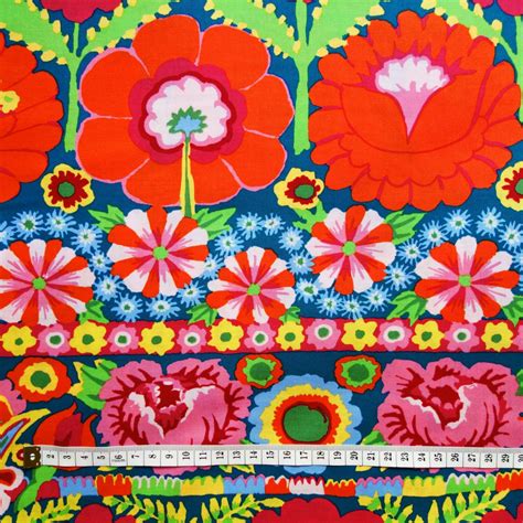 Tissu Embroid Flower Border Red Ln Fabrics