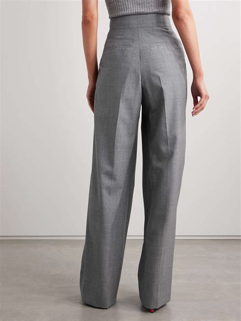 Erdem Pleated Wool Straight Leg Pants Net A Porter