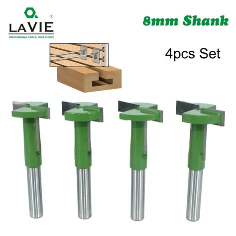 LAVIE 4 ADET Set 8mm Shank T Yuvas Y Nlendirici Bit D Z Kenar Planya