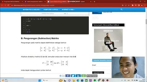 Mengoperasikan Matrik Menggunakan Mathlab Bahasa Pemrograman Ubd