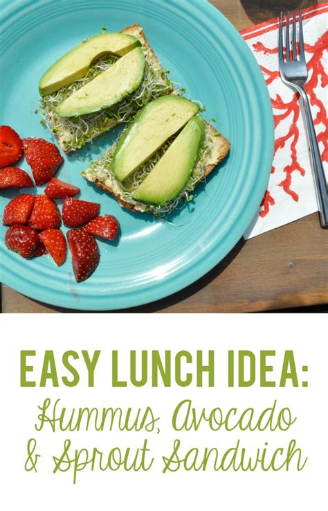 EASY LUNCH IDEA Hummus Avocado And Sprout Open Faced Sandwich Easy