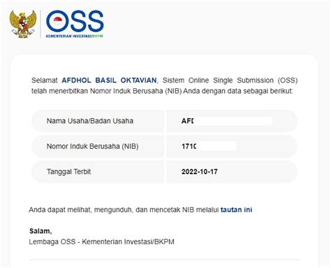 membuat nomor induk berusaha  menggunakan oss macam tutorial
