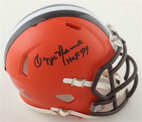 Ozzie Newsome Signed Browns Speed Mini Helmet Inscribed Hof Jsa