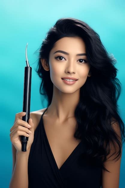 Premium Ai Image Photo Of Black Haired Asian Woman Holding A Mascara