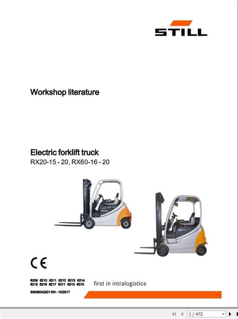 Still Electric Forklift Rx Rx Workshop Manual