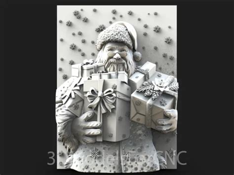 3d Model Stl File For Cnc Router Laser And 3d Printer Santa Claus 2 £2 48