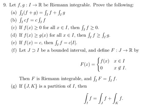 Solved 9 Let F G I R Be Riemann Integrable Prove The Chegg