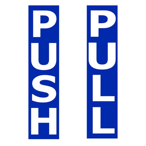 Push Pull Door Sign 2 X 8 3 Set Etsy