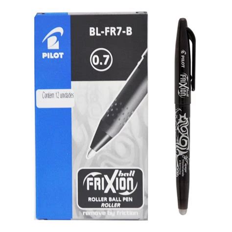 Caneta Esferográfica Pilot BL FR7 Frixion Ball Preta CX C 12 Un