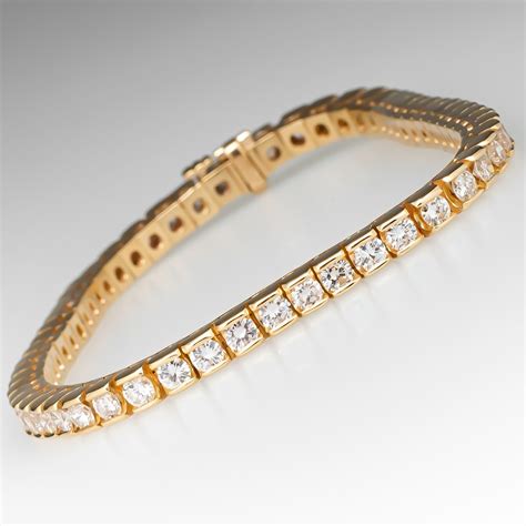 5 Carat Round Brilliant Diamond Tennis Bracelet 14k Yellow Gold