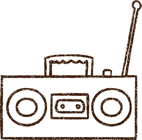 Boombox Charcoal Drawing 12299995 Vector Art at Vecteezy