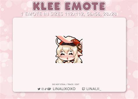 Head Pat Genshin Impact Klee Emote Lindo Chibi Twitch Streamer