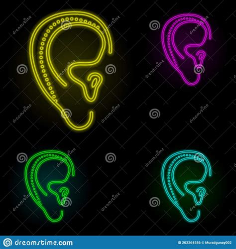 Otoplasty Color Line Icon Ear Shape Change Plastic Surgery Isolated