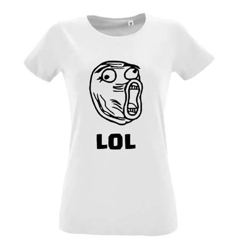 T Shirt Premium Manche Courte Femme Blanc Lol Blanc Cdiscount