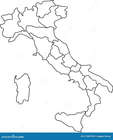 Mapa Pol Tico Dividido Em Regi Es Do Mapa Pol Tico Italiano Dividido Em