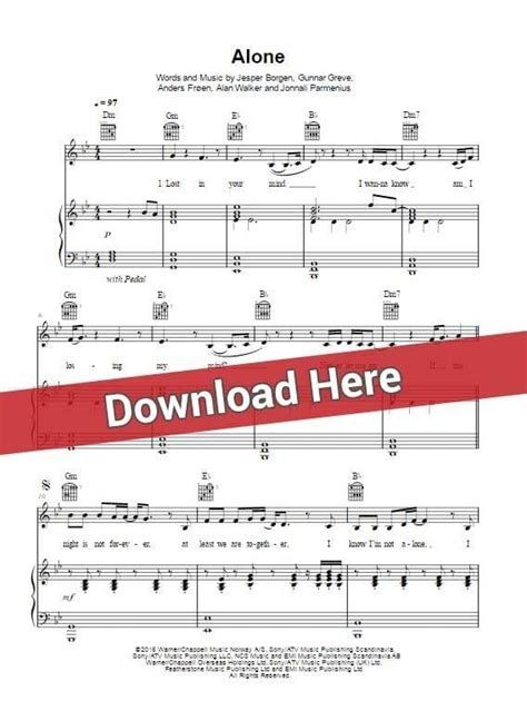 Alan Walker Alone Sheet Music Piano Notes Chords