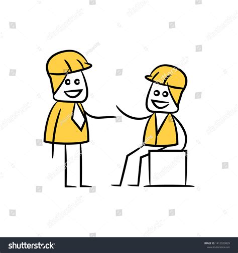 Architect Engineer Consulting Icon Stick Figure เวกเตอร์สต็อก ปลอดค่า