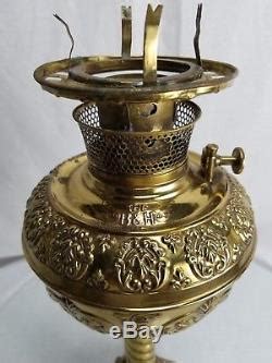 Antique Brass B H Oil Lamp Converted Electric Bradley Hubbard Filigree