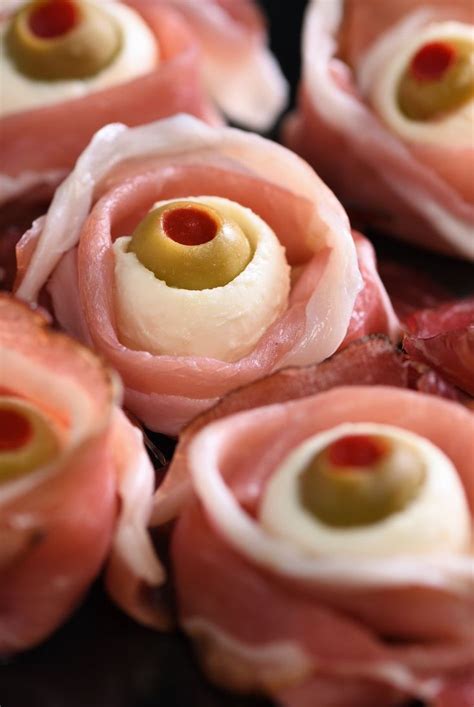 Ham With Olives And White Cheese In The Shape Of Eyeballs On It S Sides