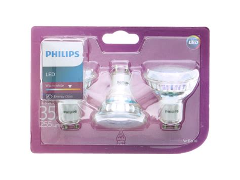 Philips Spot Led Gu10 3 5w 3 Pièces Hubo