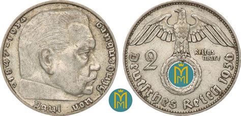 Deutschland Reich Reichsmark J Paul Von Hindenburg Mit Hk