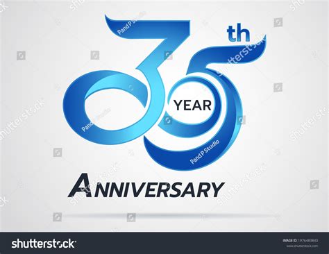 35 Years Anniversary Celebration Logotype Style เวกเตอร์สต็อก ปลอดค่า